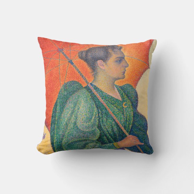 Almofada Paul Signac - Mulher com Guarda-Sol (Frente)