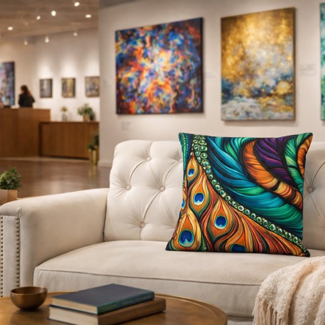 Almofada Pavão-pena (Criador carregado)