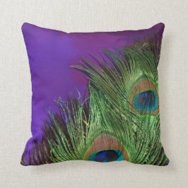 Almofada Pavão roxo da folha
