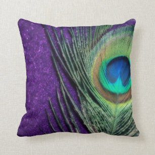 Almofada Pavão roxo impressionante