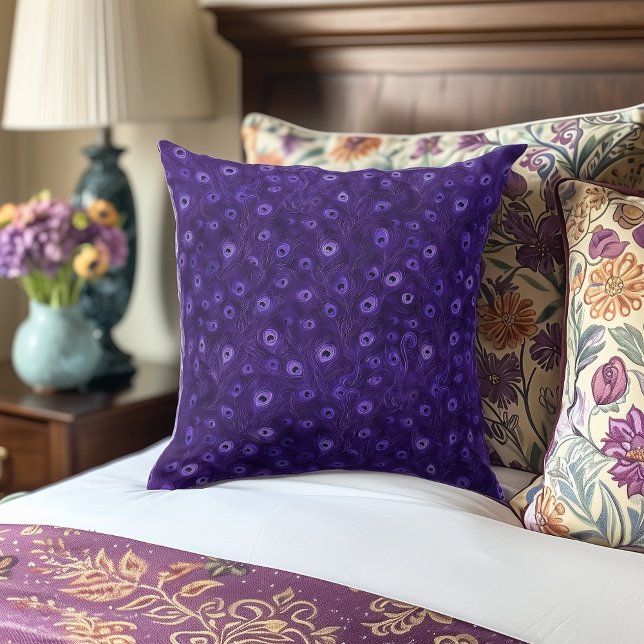 Almofada Pavão Roxo Moderno (Criador carregado)