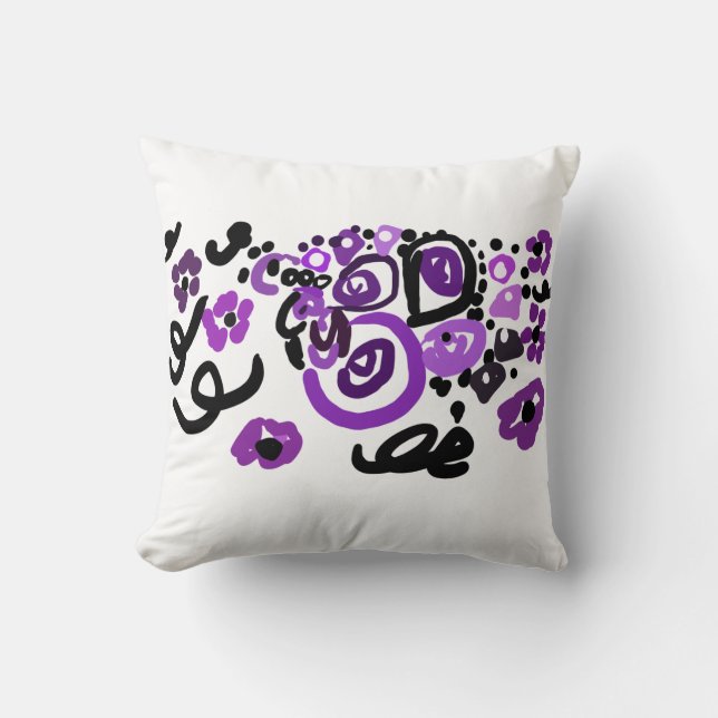 Almofada Pavão-Roxo-Selvagem (Frente)