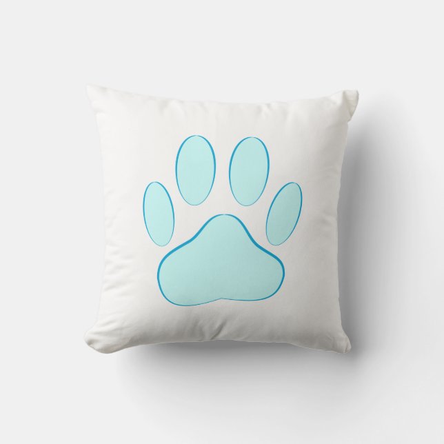 Almofada Pawprint Azul Bebê (Frente)