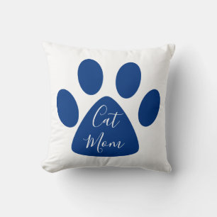 Almofada Pawprint de Marinho de Gato Bonito