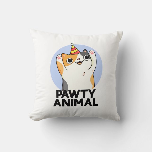 Almofada Pawy Animal Funny Party Cat Pun (Frente)