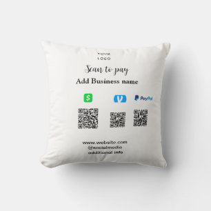 Almofada Paypal Cashapp venmo scanear para pagar QR adicion