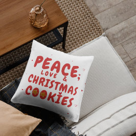 Almofada Paz, Amor e Biscoitos de Natal