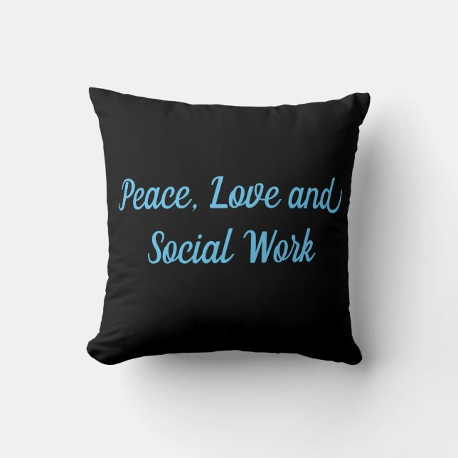 Almofada Paz, Amor e Trabalho Social (Frente)