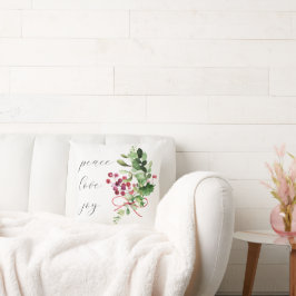 Almofada Paz Amor Joy Holly Berry Red