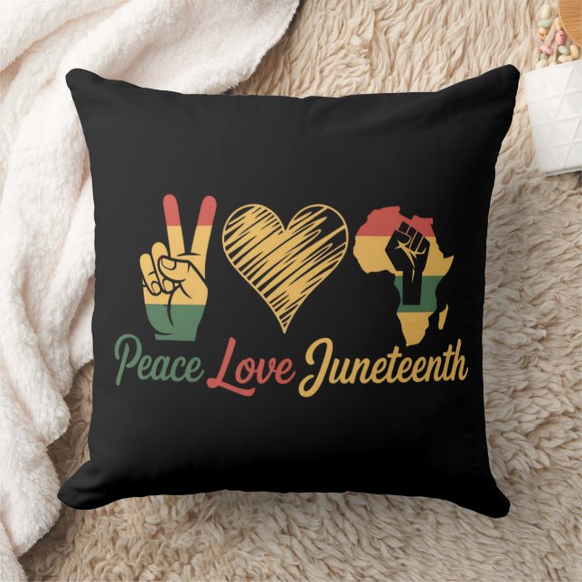 Almofada Paz Amor Juneteenth (Cobertor)