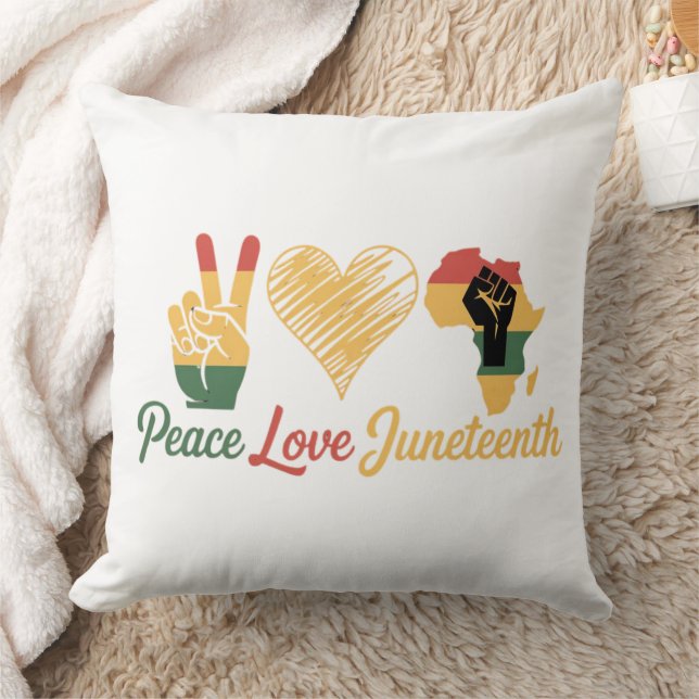 Almofada Paz Amor Juneteenth (Cobertor)