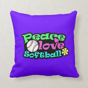 Almofada Paz, amor, softball