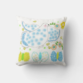 Almofada Peace Dove blue and yellow pillow