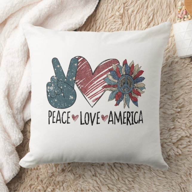 Almofada Peace Love America (Cobertor)