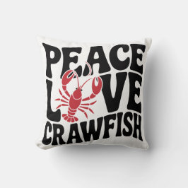 Almofada Peace Love and Crawfish Cajun 