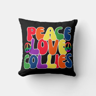 Almofada Peace Love Collies Travesseiro