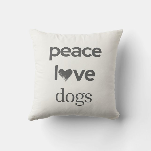 Almofada Peace Love Dogs | Rescue Dog Mom Modern Home Decor (Verso)