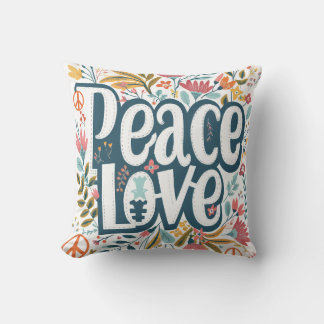 Almofada Peace Love Floral