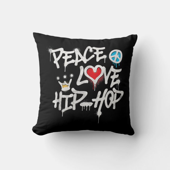 Almofada Peace Love Hip Hop Dancing (Frente)