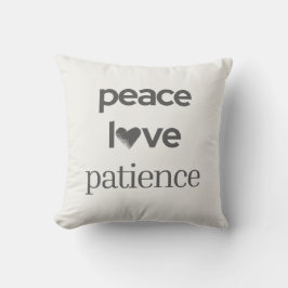 Almofada Peace Love Patience - Reversible Modern Lifestyle