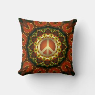 Almofada Peace Mandala Boho Batik Cushion / Travesseiro