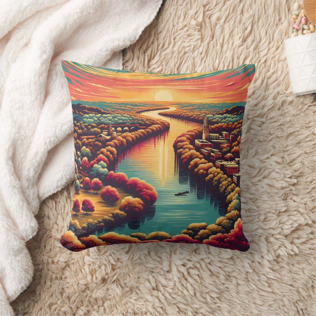 Almofada "Peaceful Texas Hill Country Sunset" (Cobertor)