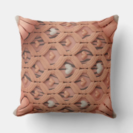 Almofada Peach Crochet Tiger Pattern Pillow Cover