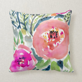 Almofada Peach Floral/Gypsy Boho Watercolor Travesseiros de