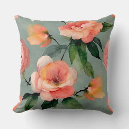 Almofada Peach Floral Watercolor