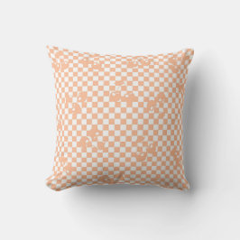 Almofada Peach Fuzz Cherry Gingham Patterno