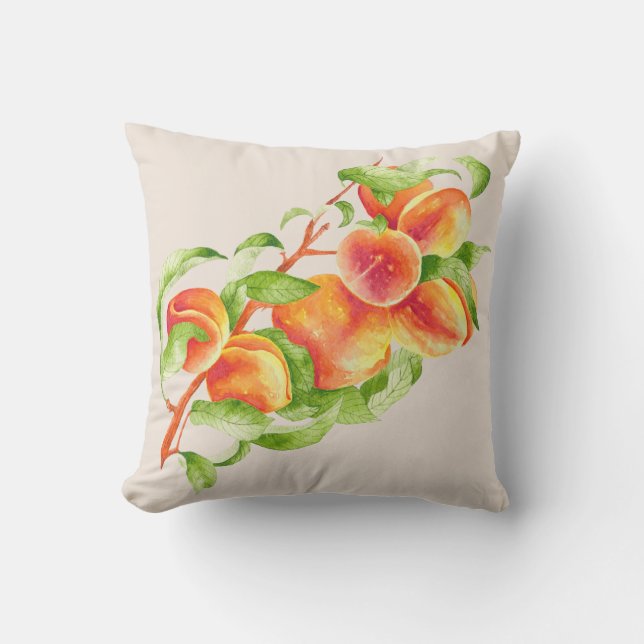 Almofada 'Peach Paradise' em um Travesseiro decorativo (Frente)