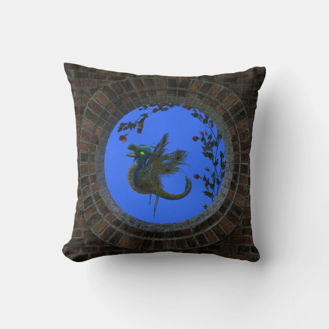Almofada Peacock Fairy Dragon (Frente)