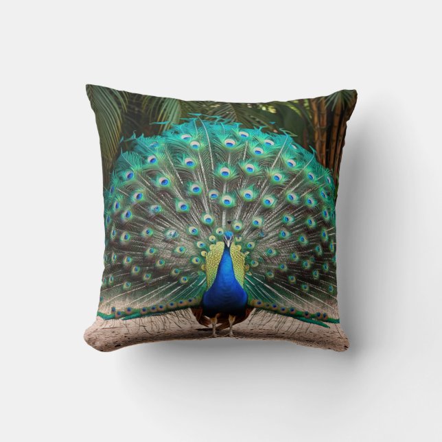 Almofada Peacock Feather Fanning (Frente)