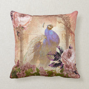 Almofada Peacock Floral Vitoriano Vintage