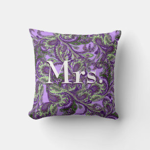 Almofada Peacock Paisley Purple e Green Brides
