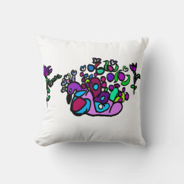 Almofada Peacock purple roses 