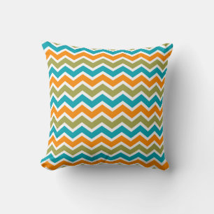 Almofada Peacock Vibrant Tribal Zigzag