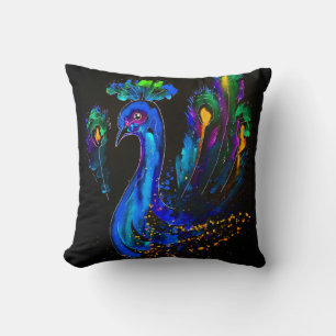 Almofada Peacock Whimsical Pintado