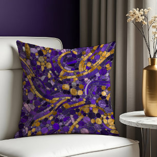 Almofada Pebbles Mosaic Art - Ametista E Dourada