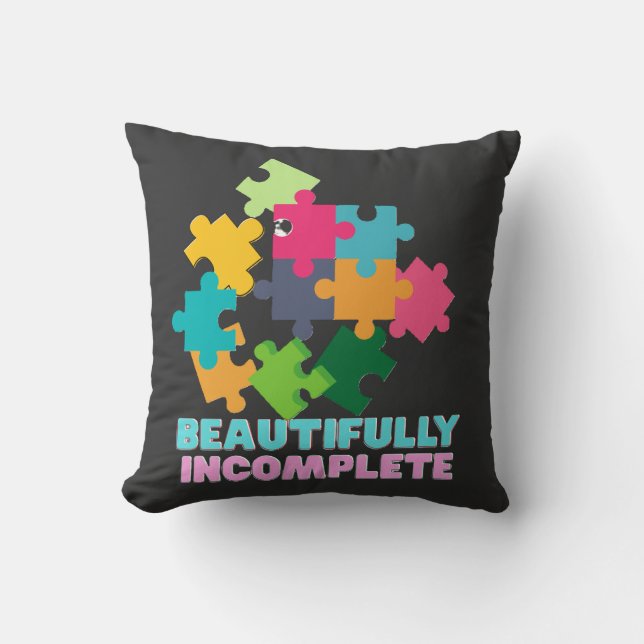 Almofada Peça de Puzzle Colorida Maravilhosamente Incomplet (Frente)