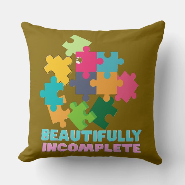 Almofada Peça de Puzzle Colorida Maravilhosamente Incomplet (Frente)