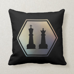 Almofada Peças de Xadrez Vintage e Arte King e Queen Chess