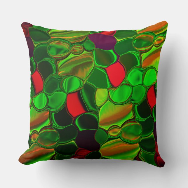 Almofada Pedaços de mandris, cír e formas arredondadas. (Frente)