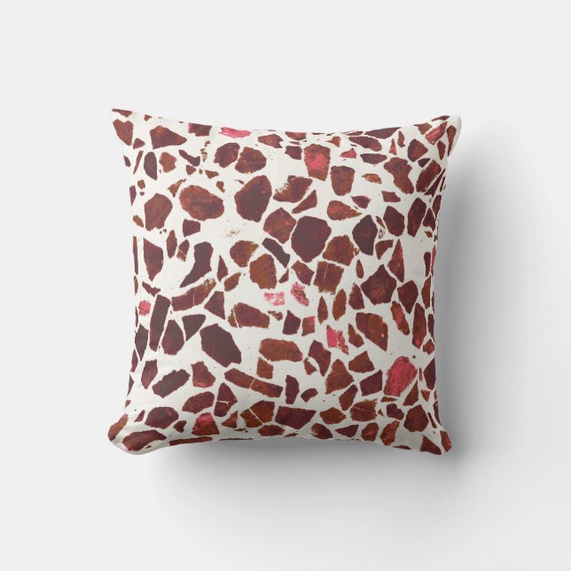 Almofada Pedra Vermelha Abstrato Cherry Red Marble Modern T (Frente)
