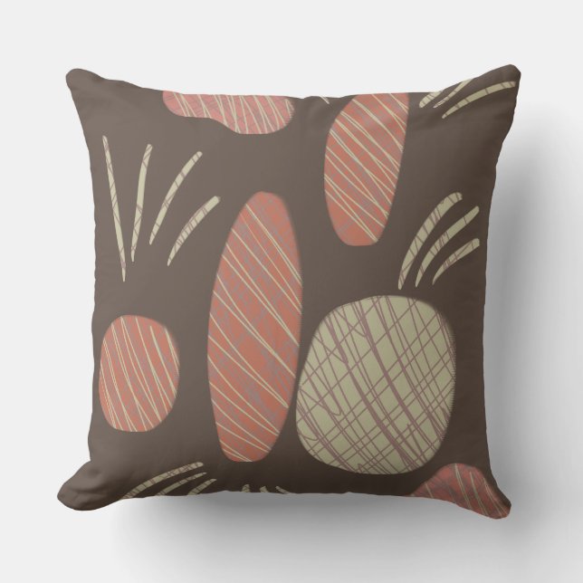 Almofada Pedras de Boulder Abstratas Boho Modernas (Frente)