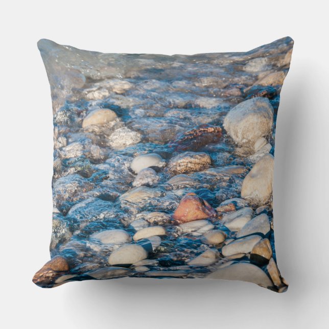 Almofada Pedras de praia no lago (Frente)