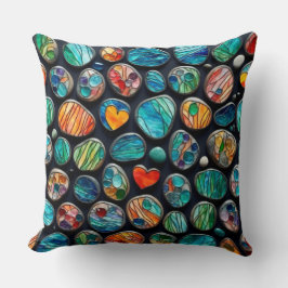 Almofada Pedras Pintadas Decorativas Brilhantes