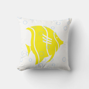 Almofada Peixe amarelo no TRAVESSEIRO branco