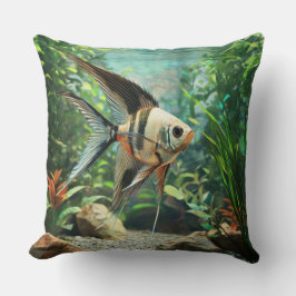 Almofada Peixe-anjo nadando em aquário de água doce