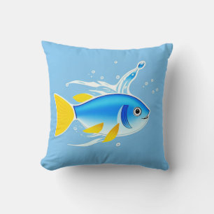 Almofada Peixe de Desenho Animado Brilhante com respingos d